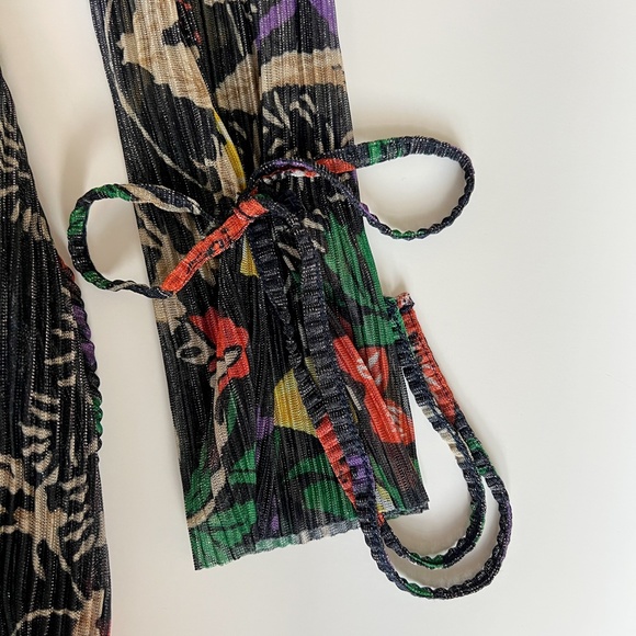 NWT Zara Collection Woman Basic Shimmer Floral Black Long Sleeve Dress S… - Picture 10 of 16